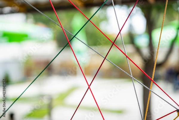 Fototapeta Abstract background with colorful ropes