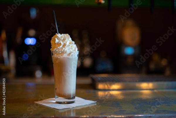 Fototapeta Cold frappe on the bar table