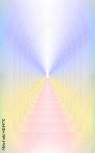 Fototapeta staircase light, gradient portal glowing lines