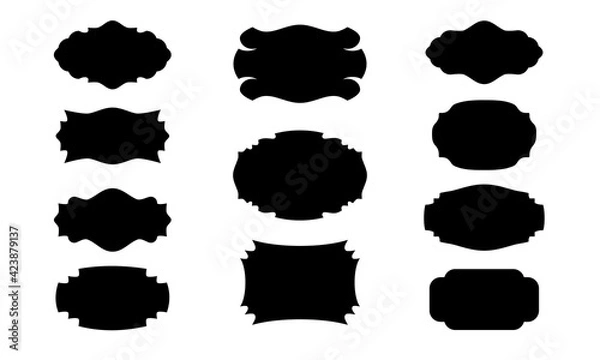 Fototapeta Vintage frames, set of black boards, design element for text