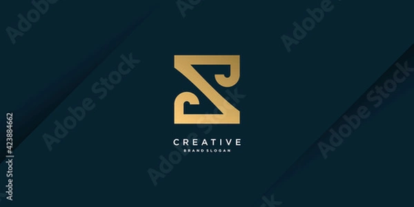 Fototapeta Letter Z logo with creative unique golden concept for initial or company Part 10