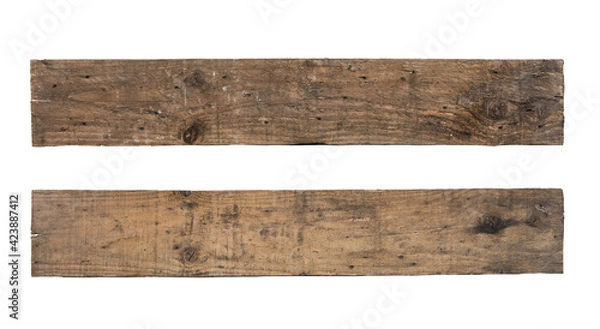 Obraz old wooden sign board background. plank wood isolated for design art work or add text message.