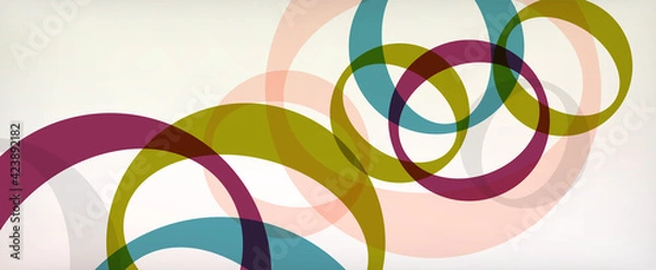 Fototapeta Ring geometric shapes, o letter repetition wallpaper. Abstract background for business or technology presentations, internet posters or web brochure covers