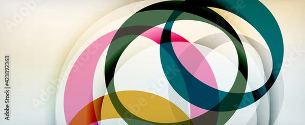 Fototapeta Ring geometric shapes, o letter repetition wallpaper. Abstract background for business or technology presentations, internet posters or web brochure covers