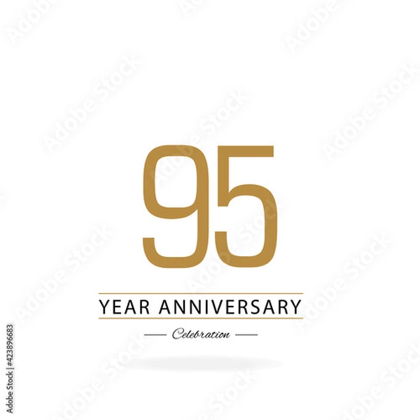 Obraz 95 Year Anniversary Celebration White Background Color Vector Template Design Illustration