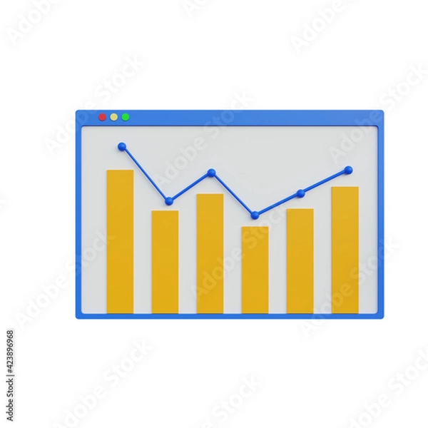 Fototapeta 3d illustration web business graphic with white background