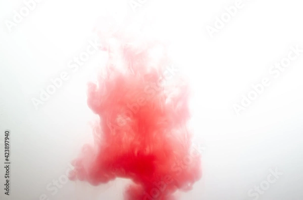 Fototapeta Acrylic red colors in water. Abstract background. Abstract paints.