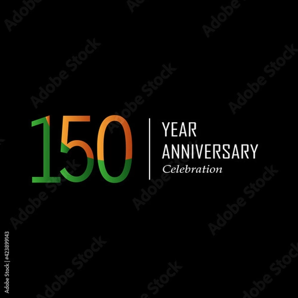 Obraz 150 Year Anniversary Celebration Color Vector Template Design Illustration