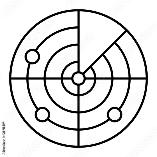 Fototapeta Vector Radar Outline Icon Design