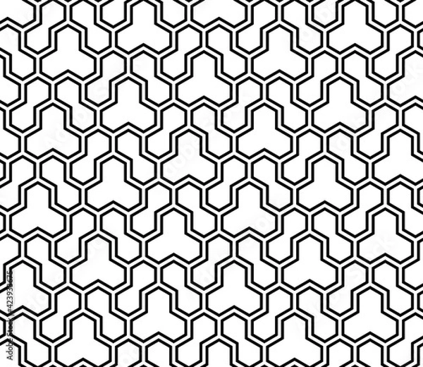 Fototapeta Geometric Seamless Black and White Pattern