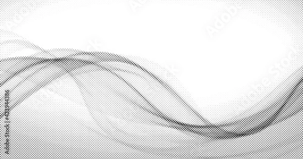 Obraz Abstract wave element. Stylized halftone line art pattern background. Data visualization dynamic wave pattern vector. 