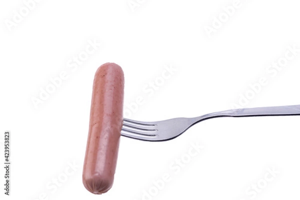 Fototapeta sausage on fork