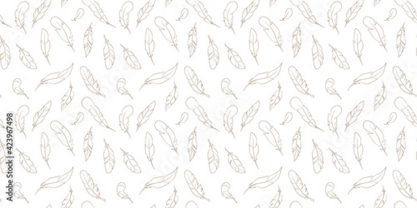 Fototapeta Feather seamless repeat pattern vector background