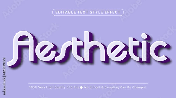 Fototapeta 3d Aesthetic Smooth Layered Text Effect, Editable Text Effect