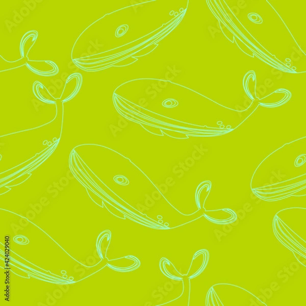Fototapeta Pattern with whales any background.