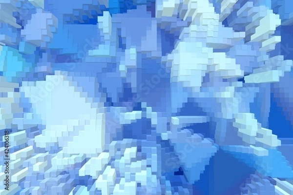 Fototapeta Abstract cube 3d extrude background,  wallpaper art.