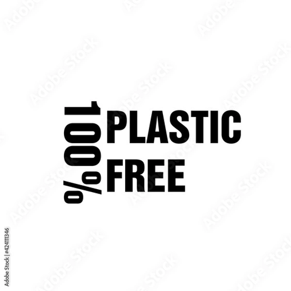 Obraz 100 % plastic free emblem for packaging eco-friendly