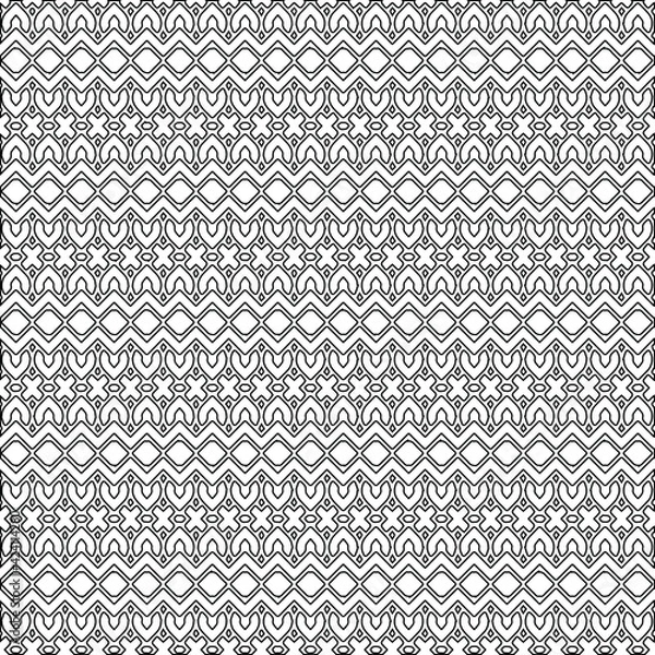 Fototapeta  Geometric vector pattern with triangular elements. Seamless abstract ornament for wallpapers and backgrounds. Black and white colors. 