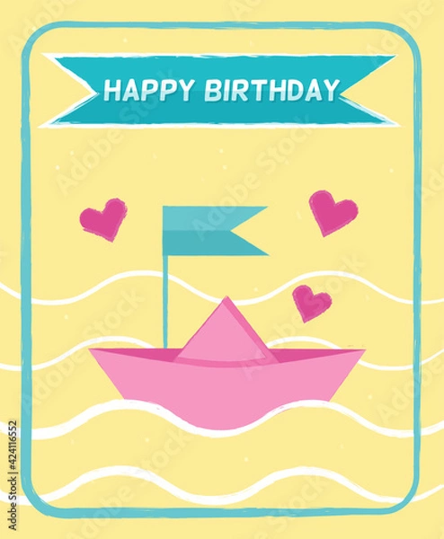 Obraz Yellow postcard boat