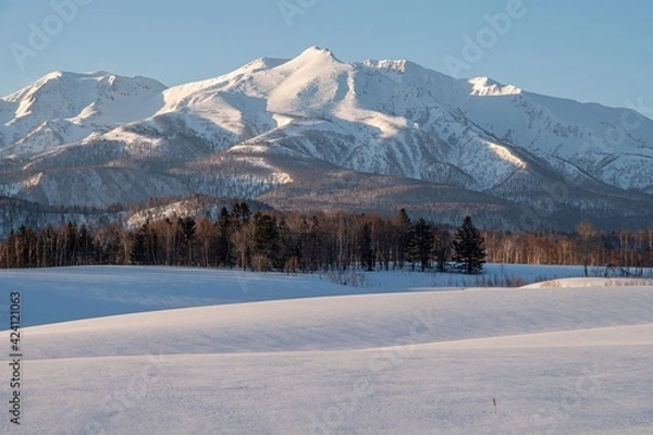 Obraz 春の上川町 早朝の大雪山
