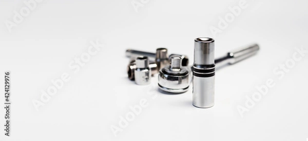 Fototapeta Block wrench on the white background
