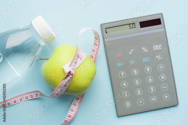 Obraz Healthy eating concept - calculate daily nutrition intake