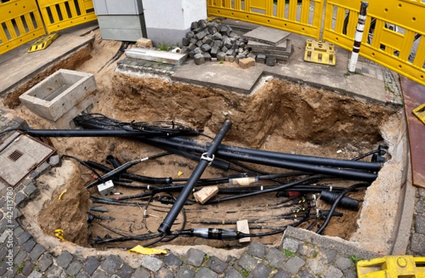 Obraz Kabel in einer Baugrube