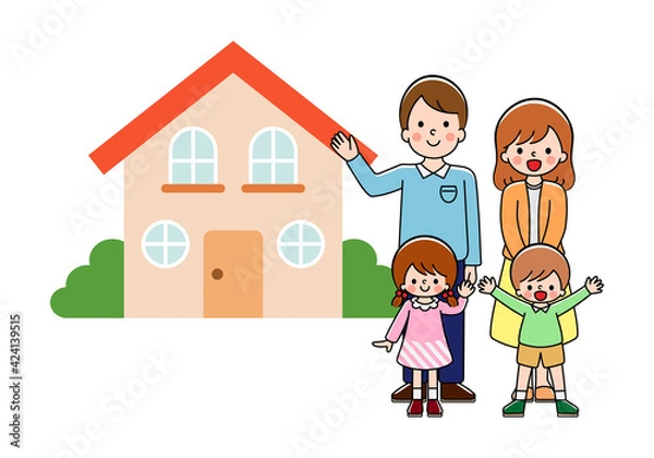 Fototapeta 家族　親子　住宅