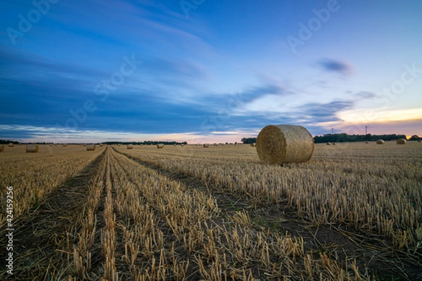 Obraz Langzeitbelichtung Strohballen