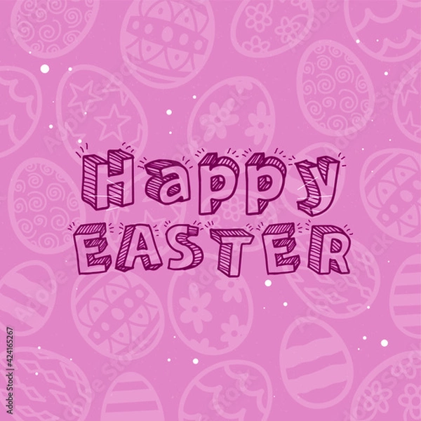 Obraz Hand Drawn Pastel Monochrome Easter Design