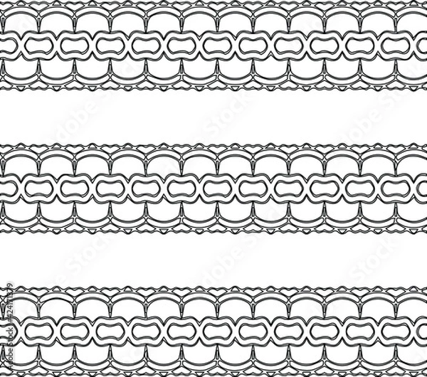 Obraz Geometric vector pattern with triangular elements. Seamless abstract ornament for wallpapers and backgrounds. Black and white colors.
