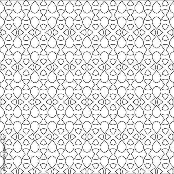 Fototapeta Geometric vector pattern with triangular elements. Seamless abstract ornament for wallpapers and backgrounds. Black and white colors.
