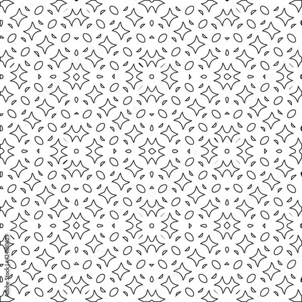 Obraz Geometric vector pattern with triangular elements. Seamless abstract ornament for wallpapers and backgrounds. Black and white colors.

