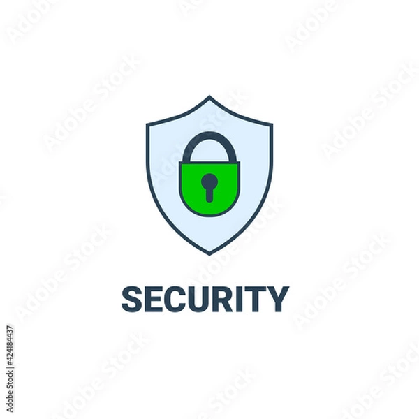 Obraz Data protection icon. Safe with password or padlock to protect information. Cash safe, combination lock, protection of information or property.
