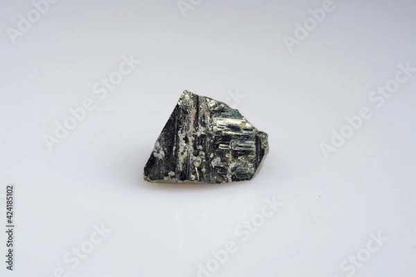 Obraz Natural gemstone pyrite on white background