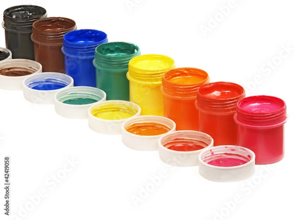 Obraz Gouache paint isolated on white