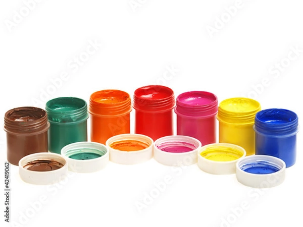 Obraz Gouache paint isolated on white