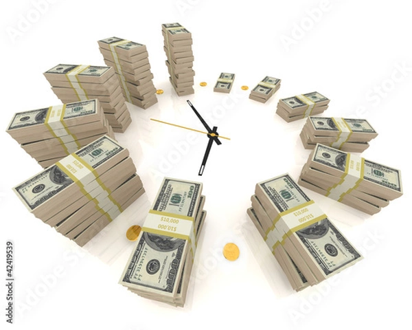 Fototapeta Time is money. Isolated on white
