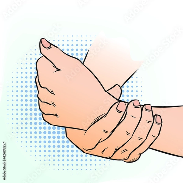 Obraz Wrist Pain. Pop art retro vector illustration vintage kitsch