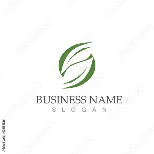 Fototapeta Logos of green Tree leaf ecology