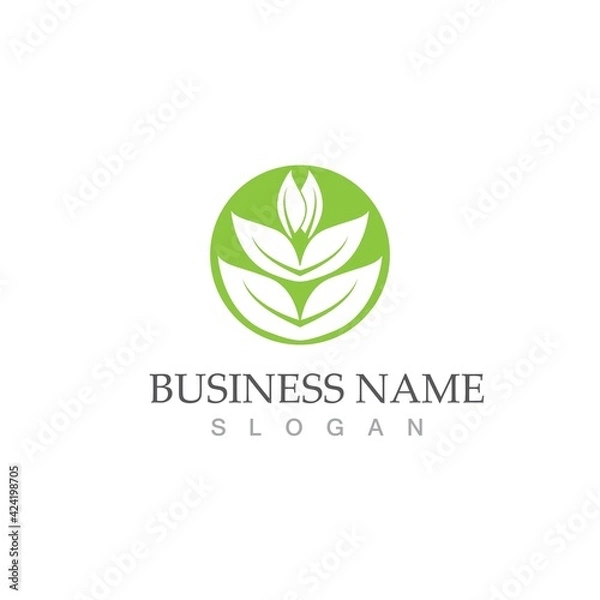 Obraz Logos of green Tree leaf ecology