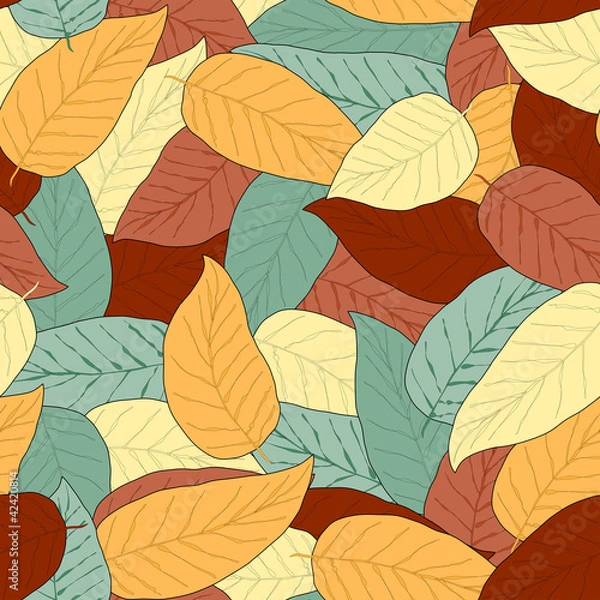 Obraz Abstract seamless background with leaves