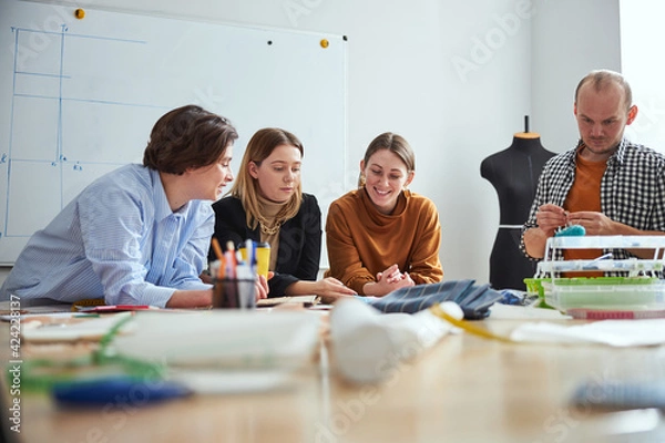 Fototapeta Getting new ideas while having meeting at work