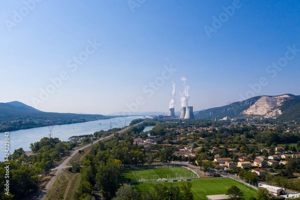Fototapeta drone view of nuclear reaktor at the rhone 