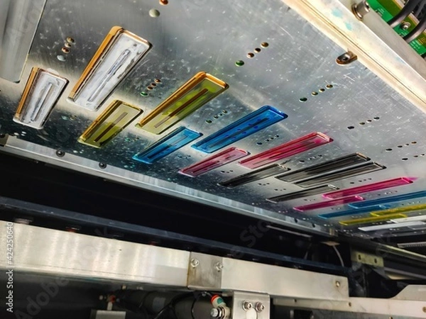 Fototapeta Print head UV C, M, Y, K 