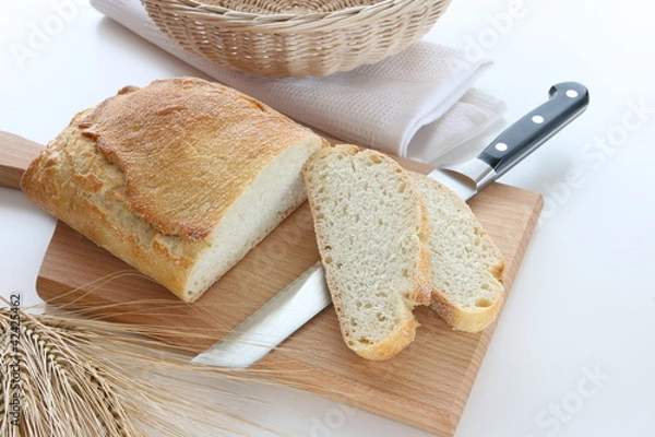 Obraz weissbrot und brotmesser