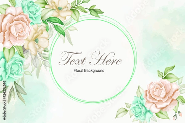 Fototapeta Elegant floral frame background with beautiful floral