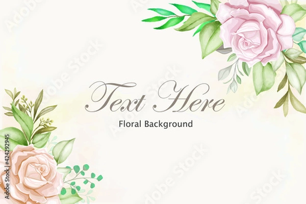Fototapeta Elegant floral frame background with beautiful floral