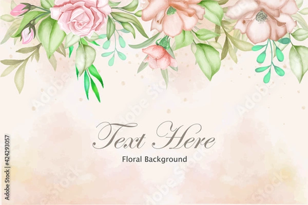Fototapeta Elegant floral frame background with beautiful floral