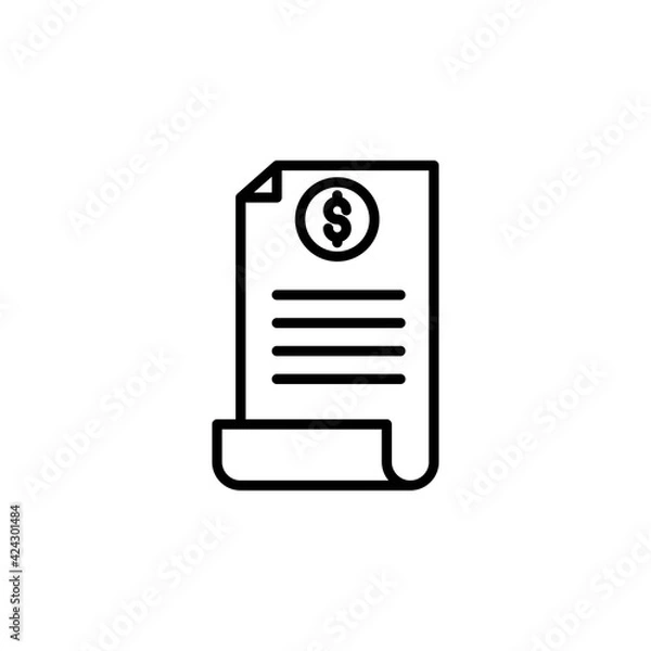 Obraz bill invoice outline Icon.e commerce vector illustration on white background